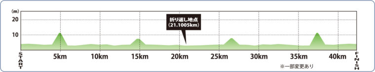 板橋Cityマラソン高低差図